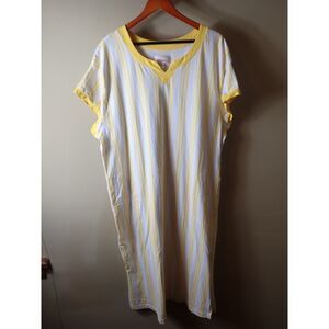 Stan Herman Yellow Stripped Summer Sundress Maxi Dress Large The Hamptons Beach